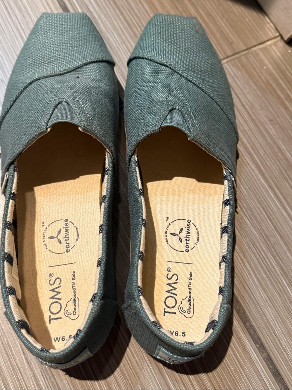 Toms Slip-On Canvas Flats in Olive